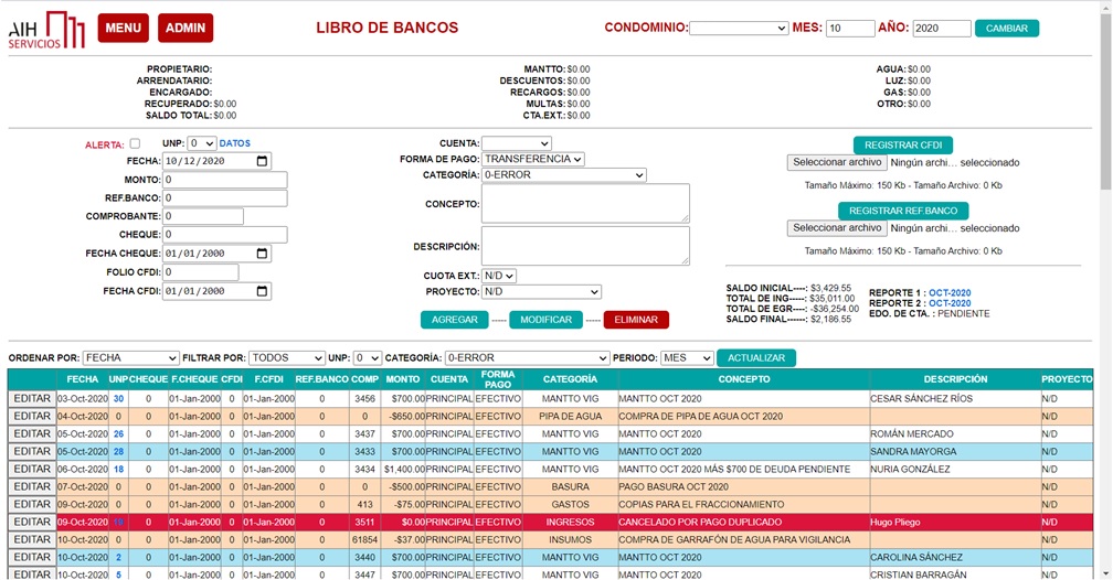 GENERACIÓN DE LIBRO DE BANCOS